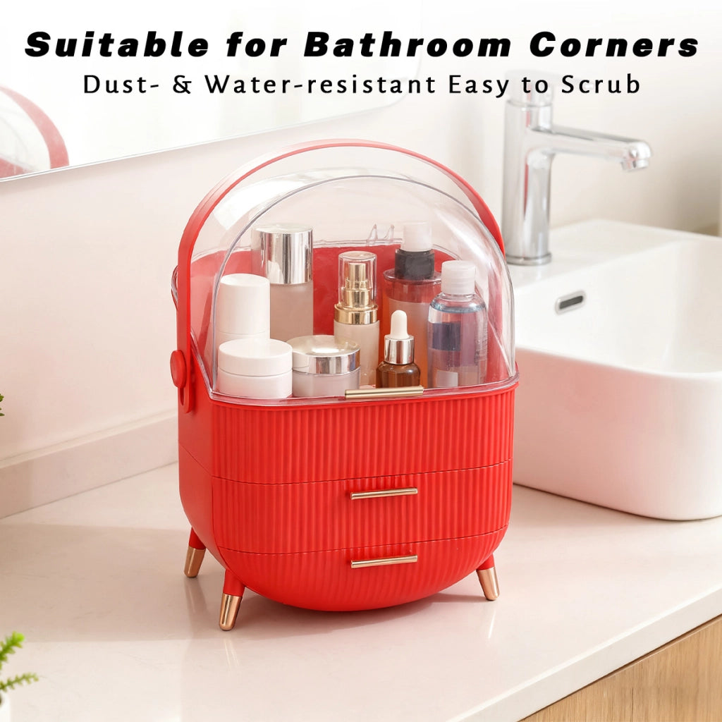 ZMH Porta trucchi da scrivania con più cassetti contenitore per cosmetici rosso 29 x 19 x 38 cm