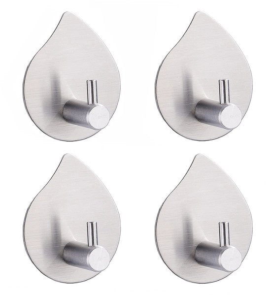 Haken Autoadesivi Resistenti allo Stress - Haken per Parete in Acciaio Inossidabile - 4 Pack - Impermeabili - Hanger con Autoadesivo Forte per Maglioni e Asciugamani