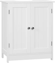Mobile da Bagno Sottolavello, Mobiletto da Bagno Bianco, Mobile Sotto Lavabo, con Ripiano Regolabile, 50x60x30 cm