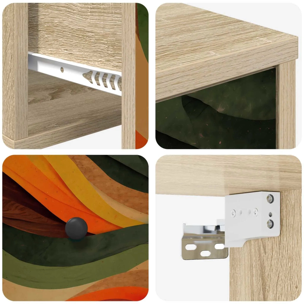 Mobiletto da comodino a parete BONN Rovere Sonoma 8007477