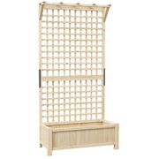 FIORIERA DA GIARDINO CON TRALICCIO PER PIANTE RAMPICANTI, 90X45X183 CM, LEGNO NATURALE
