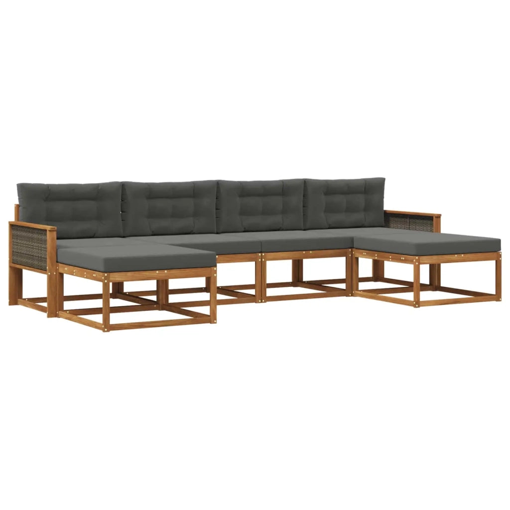 Set di divani da esterno 6 pz Naturale e Antracite 3382780