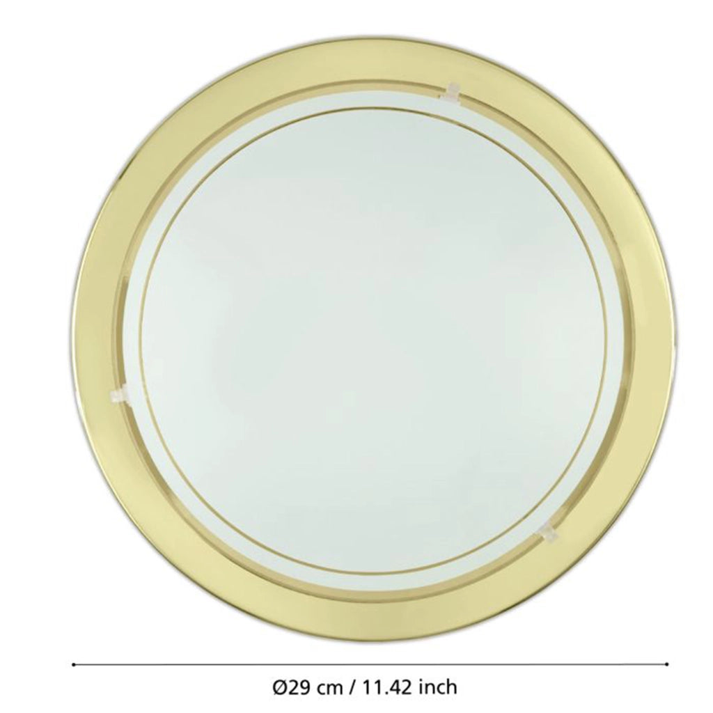Plafoniera-Applique Contemporanea Planet 1 Acciaio Ottone Vetro Bianco E27