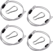 Cavo di sicurezza in acciaio inossidabile a anello regolabile da 1m x 3mm con grucce da carabiner - Adatto per mobili da giardino, biciclette, motocicli