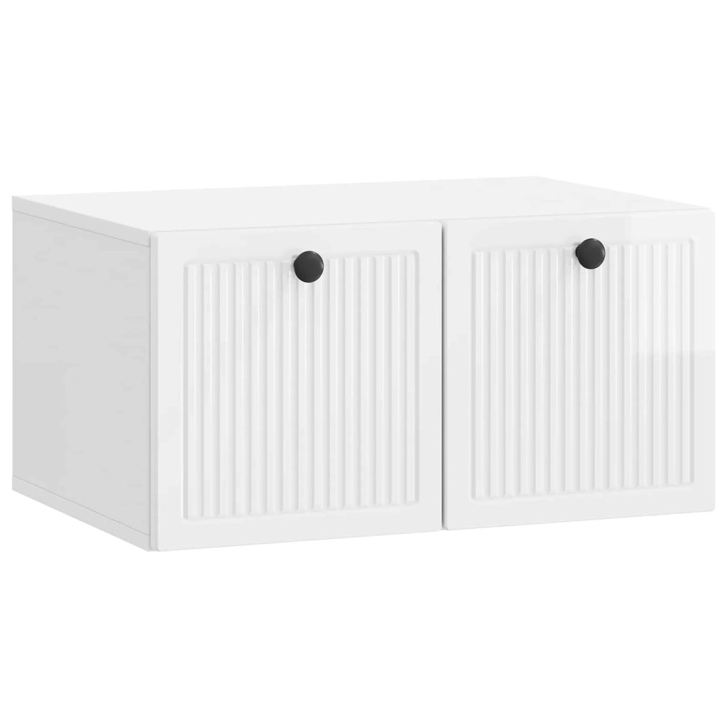Mobile Porta TV da Muro Bianco Lucido 59,5 x 41 x 30 cm 897999