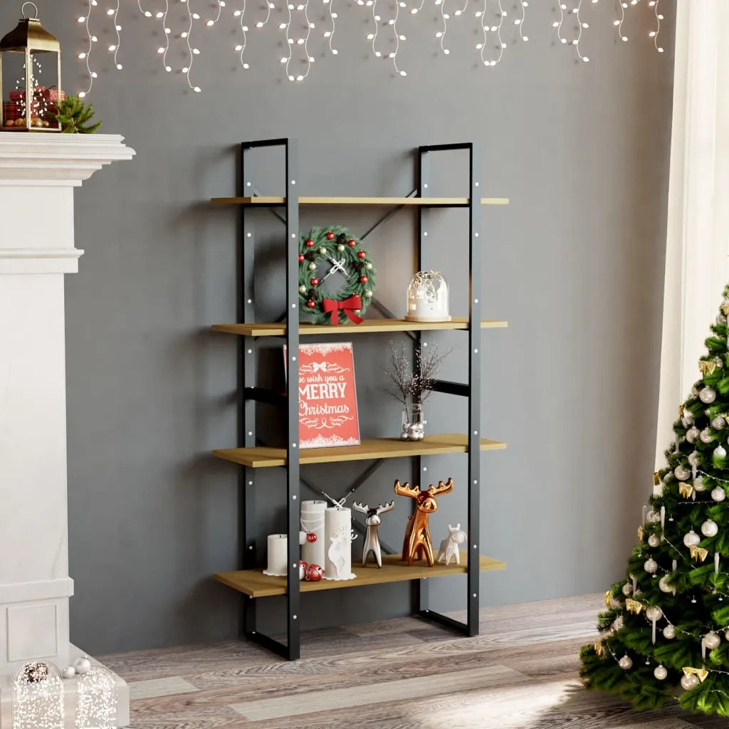 Libreria a 4 Ripiani 80x30x140 cm in Legno Massello di Pino 806465