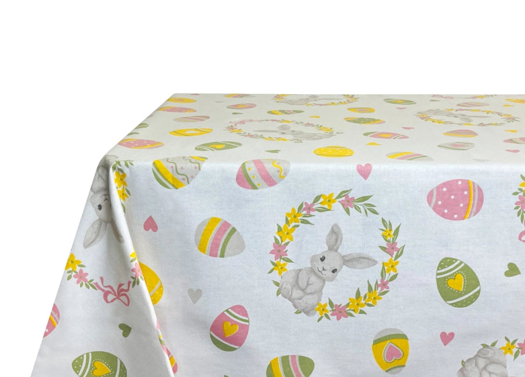 Tovaglia Per Salotto Cucina Tavolo 100% Cotone Made In Italy Ovetti RP - 140x300 - Ovetti