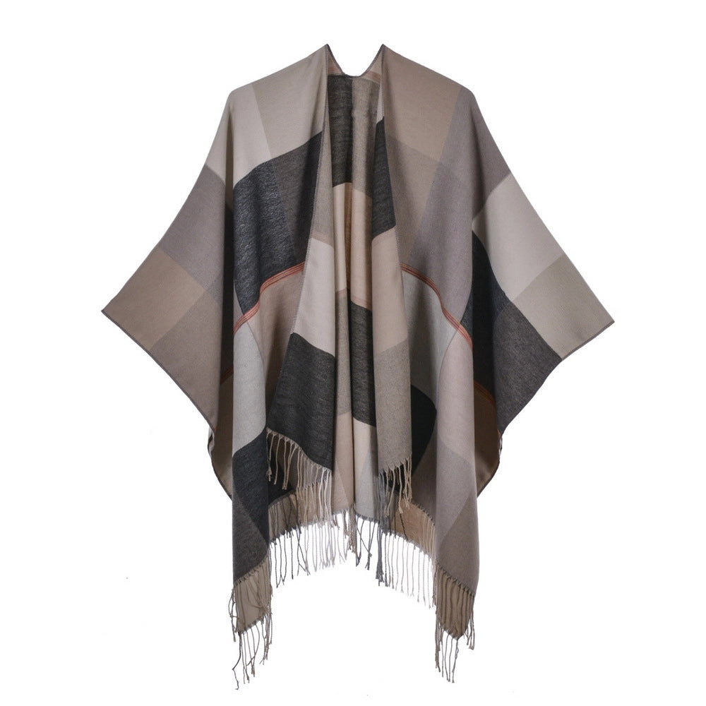 Nuova sciarpa/scialle da donna, in jacquard dal design retr¨° e alla moda, divisa in due, spessa e calda.