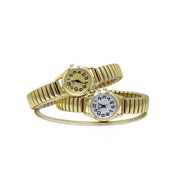 Trade Shop - Orologio Da Polso 29 Mm Oro Elegante Quadrante Oro Cinturino Elasticizzato -