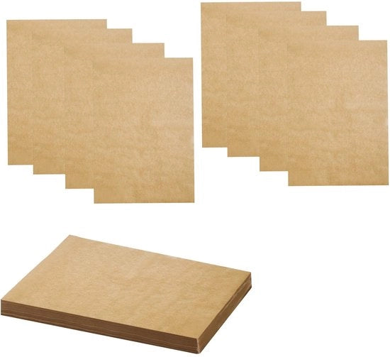 Pannello di cottura in carta kraft 100 pezzi - Resistente al grasso - Resistente al calore - Antiscorrosivo - Dimensioni 40 x 30 cm - Pannello per forno