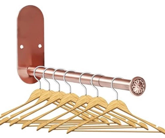 2-direzionale hanger a parete retrattile in acciaio inossidabile, organizzatore di stecche, installazione con adesivo o foro, colore rame