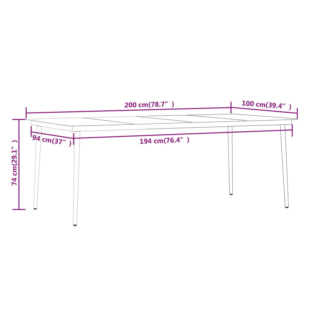 Set da Pranzo da Giardino 7 pz con Cuscini Beige 3099459