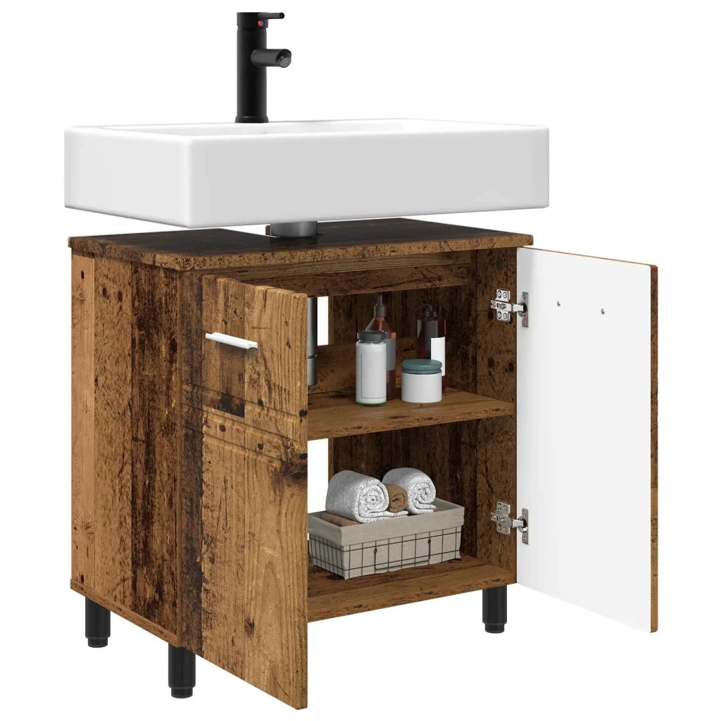 Mobiletto da bagno Legno antico 60 x 35 x 60 cm