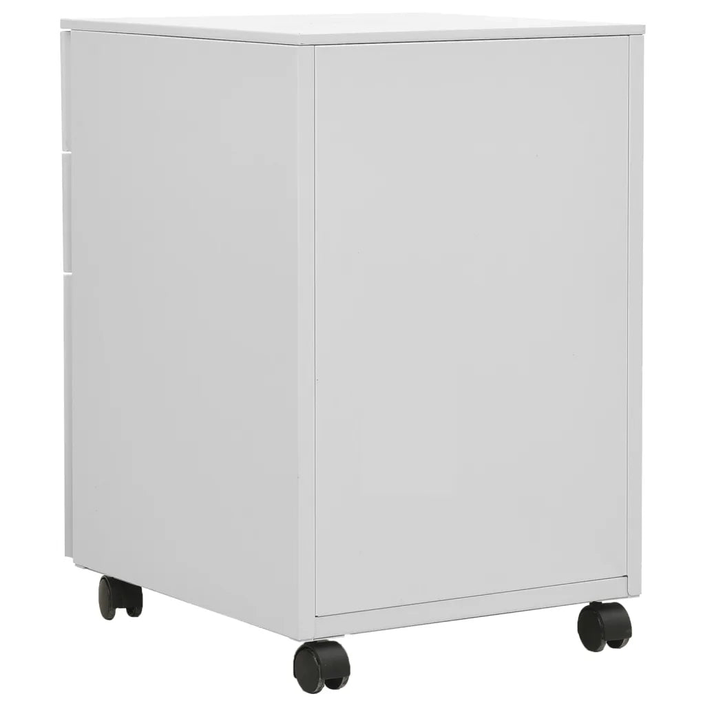 Schedario Mobile Grigio Chiaro 39x45x60 cm in Acciaio 335979