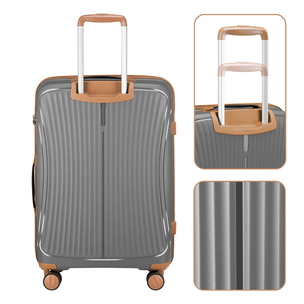 Set 3 Valigie in ABS Rigide Grigio 90-59-38L Ruote Easy Roll Manico Telescopico