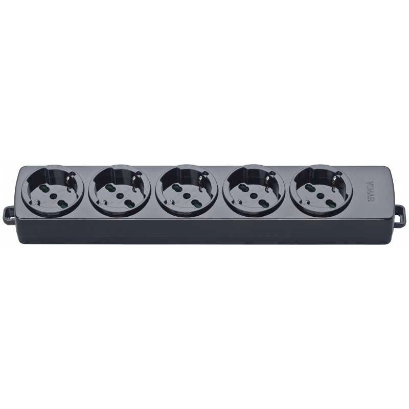 01293.NC Presa Multipla 5Universale Nero