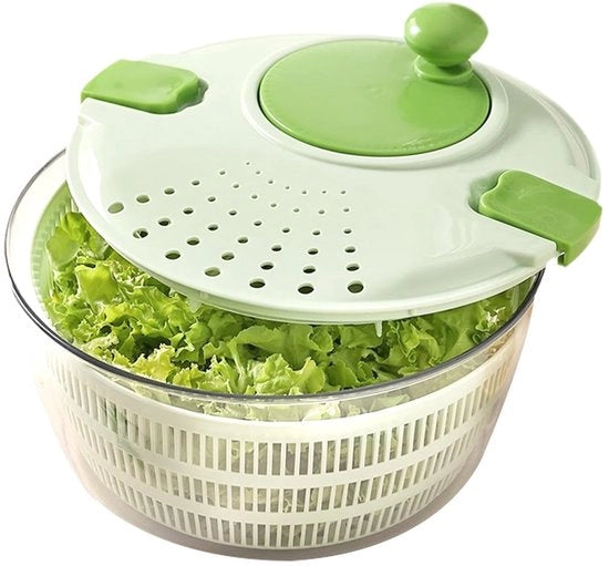 Centrifuga per insalata con rubinetto di scarico - Tritacarote - Lavafrutta - Asciugacarote - Articolo in plastica - 3 pezzi - Accessorio da cucina