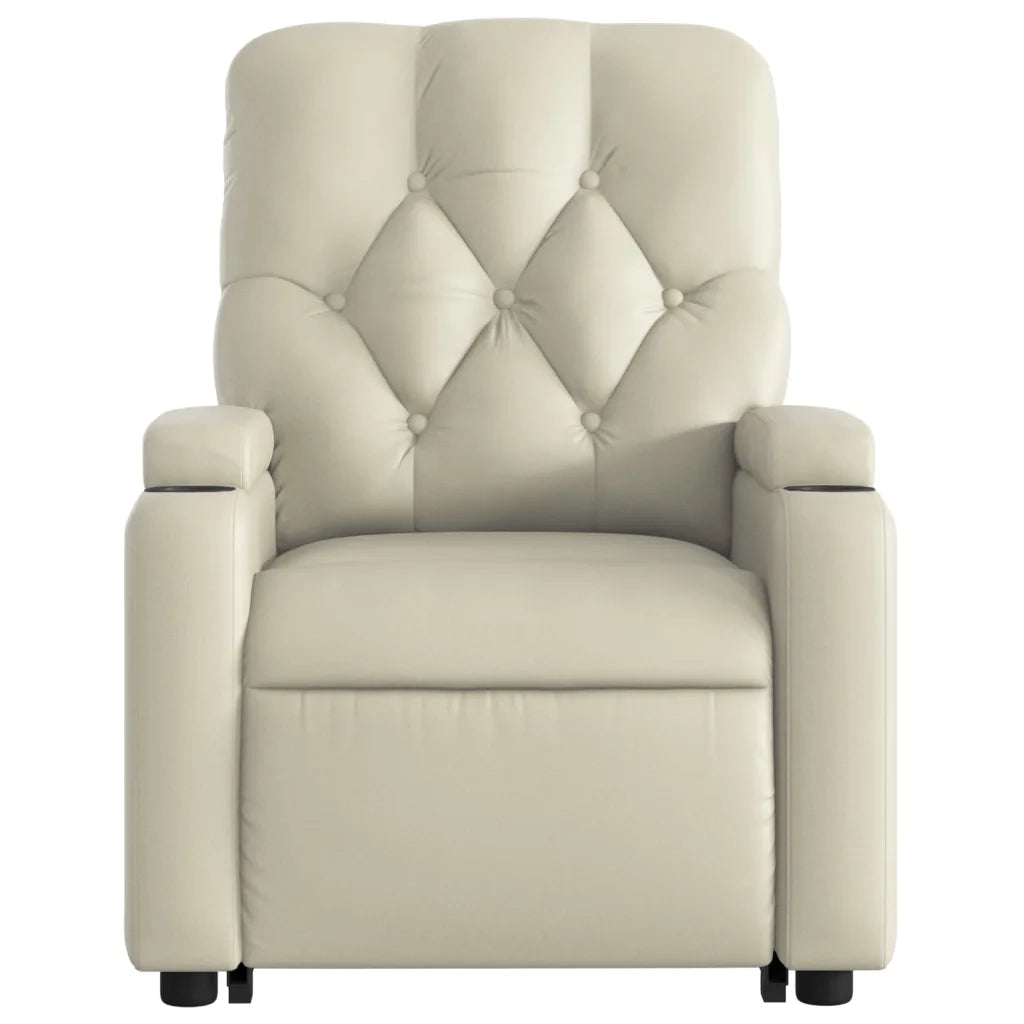 Poltrona Alzapersona Reclinabile Crema in Similpelle 3204773