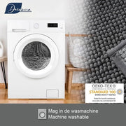 Pavimento Antiscivolo in Chenille morbido | Super assorbente e lavabile in lavatrice | Compatibile come set di pavimento antiscivolo | Grigio Scuro - 40x60 cm