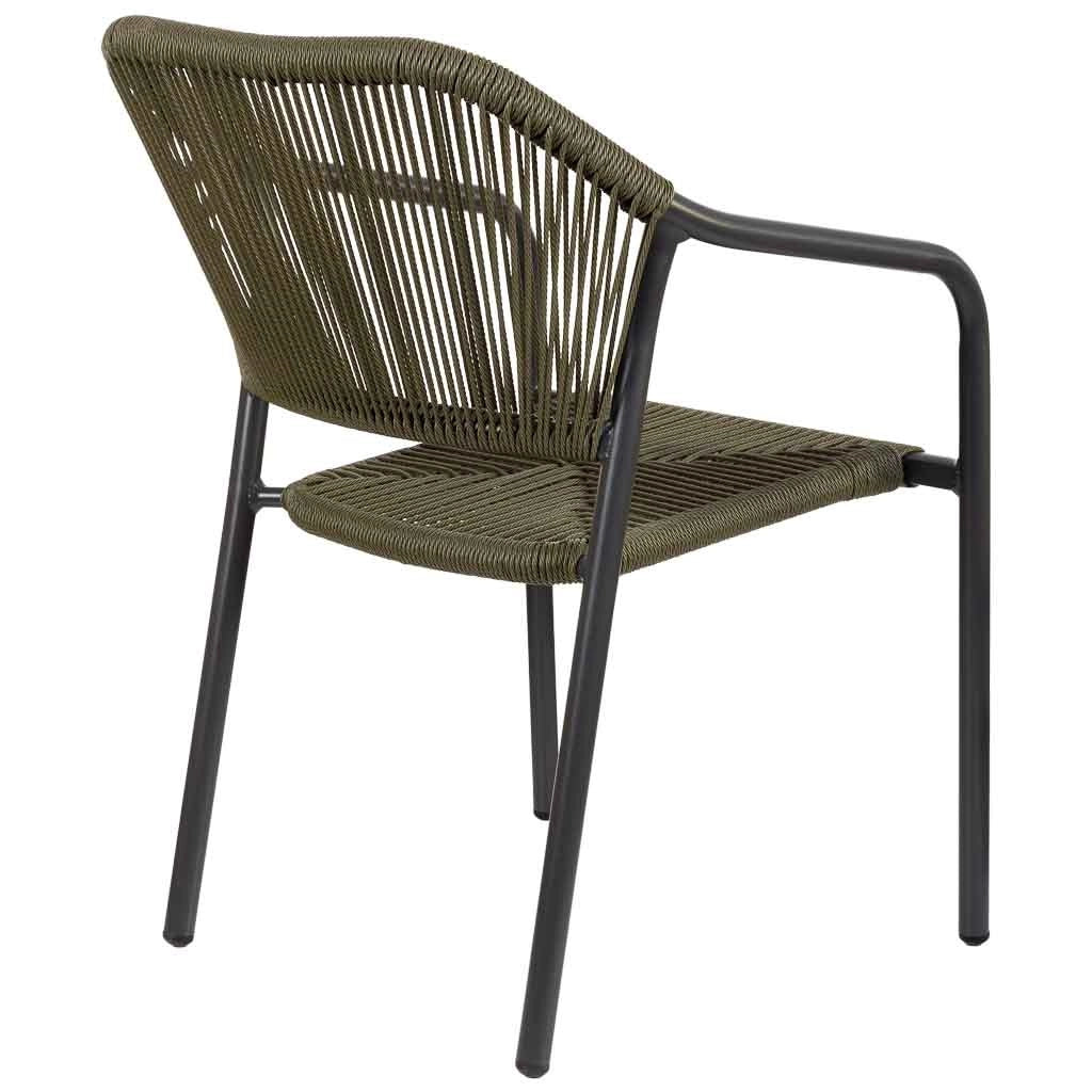 Sedia in rattan sintetico verde 56x60x80