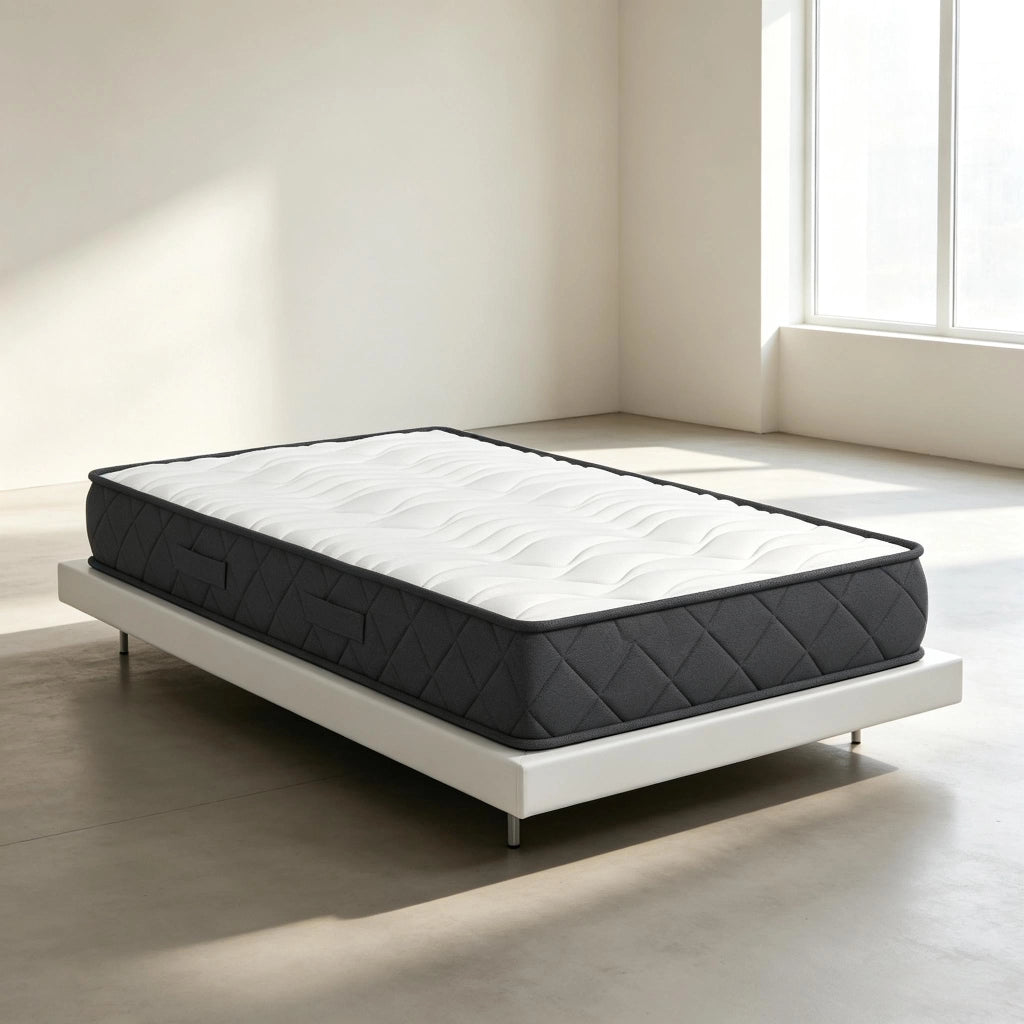 MATERASSO 190x90 cm Memory Foam Bianco e Grigio in Poliestere