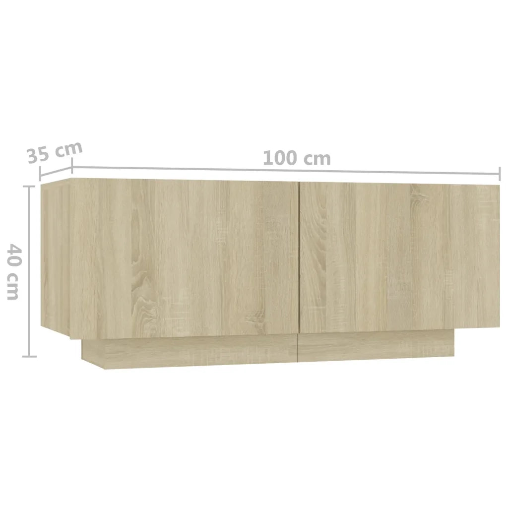 Comodino | Armadio da Notte | Mobiletto da notte Rovere Sonoma 100x35x40 cm in Legno Multistrato