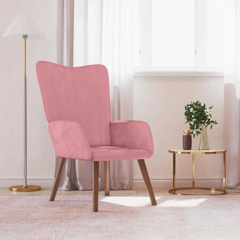 Poltrona Relax | Sedia Relax Rosa in Velluto
