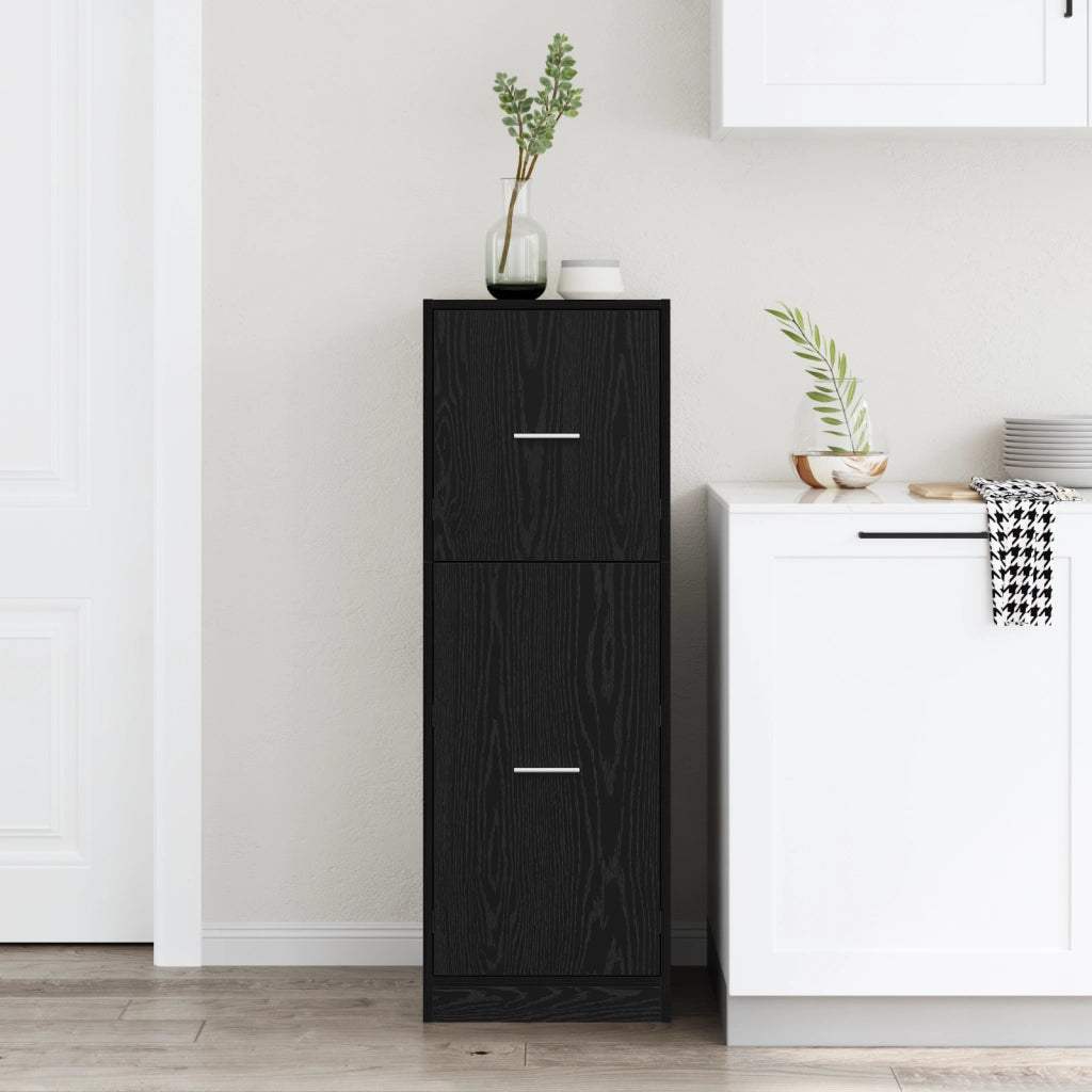 Armadio da farmacia in rovere nero 40x41x118 cm in legno ingegnerizzato