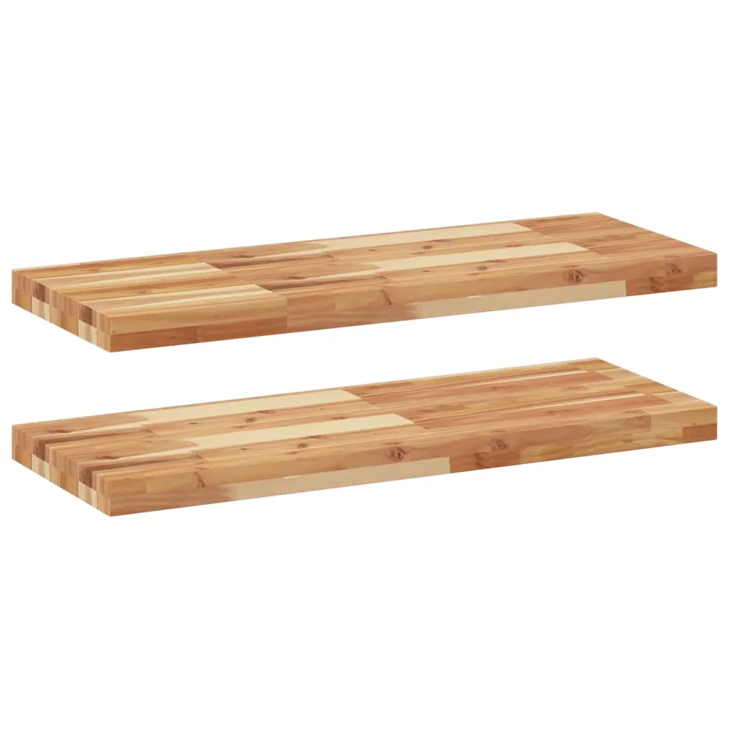 Mensole da Parete 2 pz 80x30x4 cm Legno Acacia Rifinito a Olio 3279612