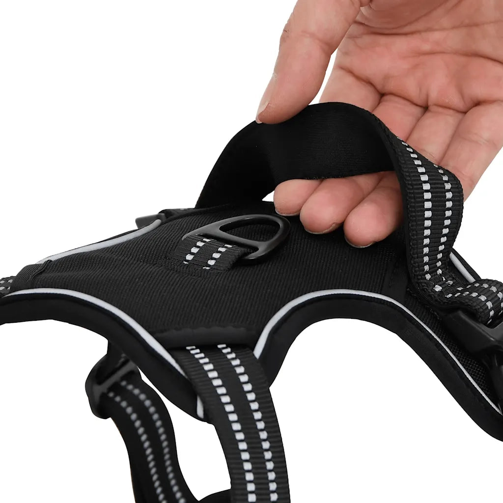 vidaXL Pettorina per Cani con Strisce Riflettenti Regolabile Nera XL