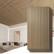 Pannelli 3D per plafondo in PVC, tegole a lamelle, design decorativo, 6 pezzi, 44 m², finitura walnuto.