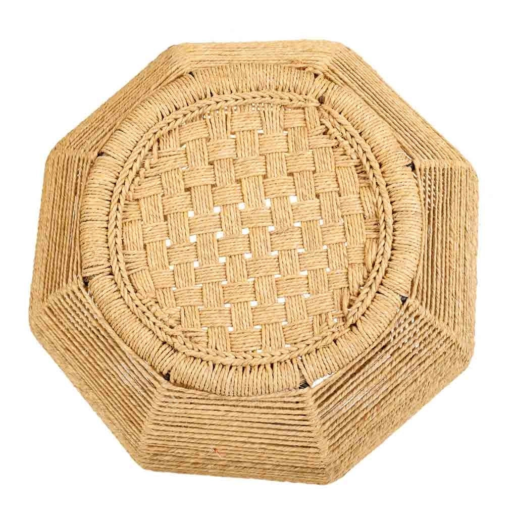Sgabello in corda intrecciata 30x45x30h