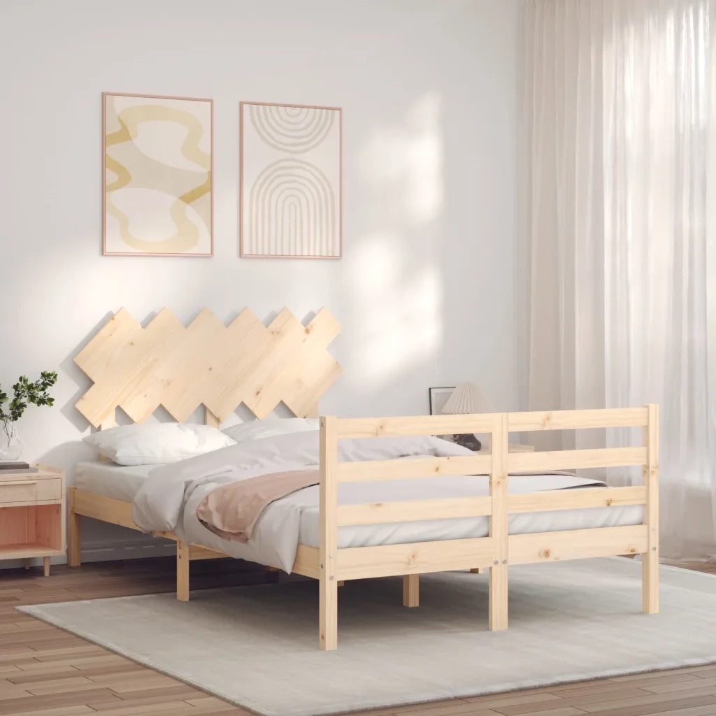 Giroletto con Testiera-Struttura Letto con testiera 120x200 cm in Legno Massello 299496