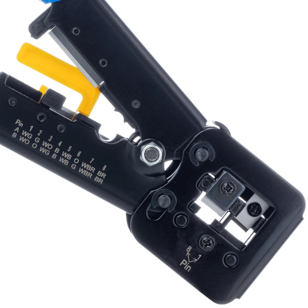Zaciskatrice Passante per RJ45/RJ12/RJ11 – Rosfix | Design Ergonomico, Materiale ABS, Lunghezza 240 mm