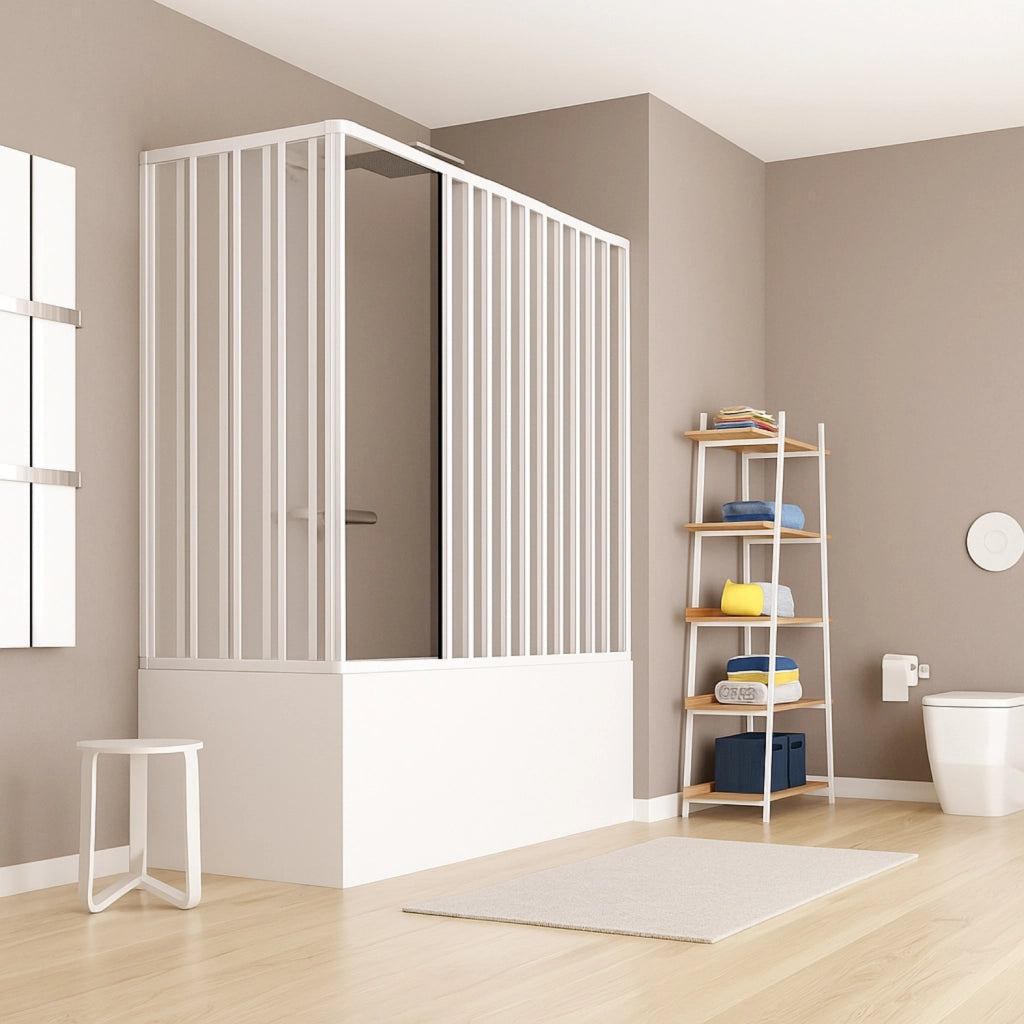 Box vasca estensibile a soffietto in pvc bianco con apertura centrale *** misure 70x160 cm, confezione 1