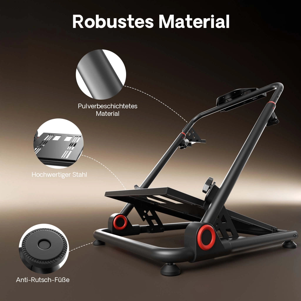 Supporto per volante e pedaliera, 68 x 82 x 83 cm, postazione volante richiudibile per sim racing, fissaggi per volante, leva del cambio e pedali