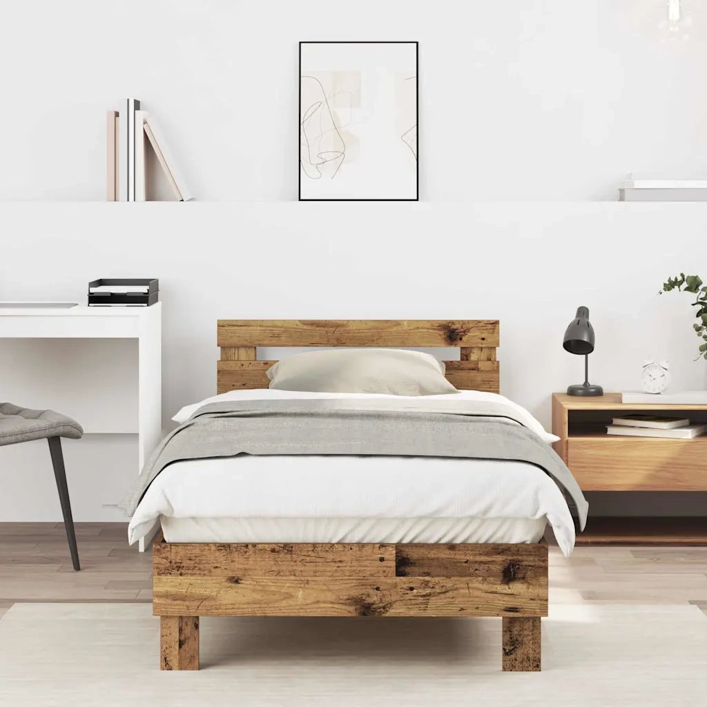 Struttura del letto con testiera Legno vecchio 203 x 95 x 70 cm 874112