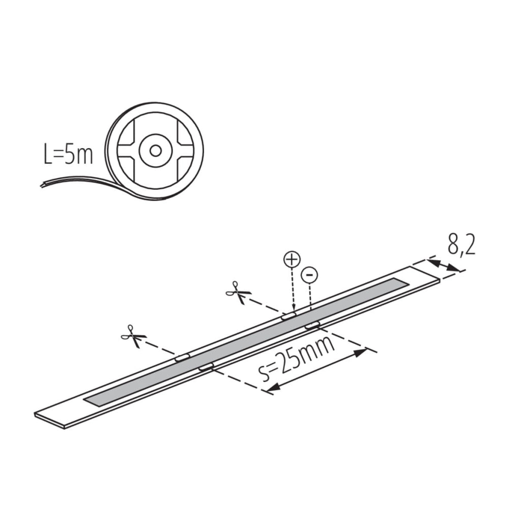 Striscia LED COB dimmerabile 40W 5m 12V 3000K IP65 Kanlux