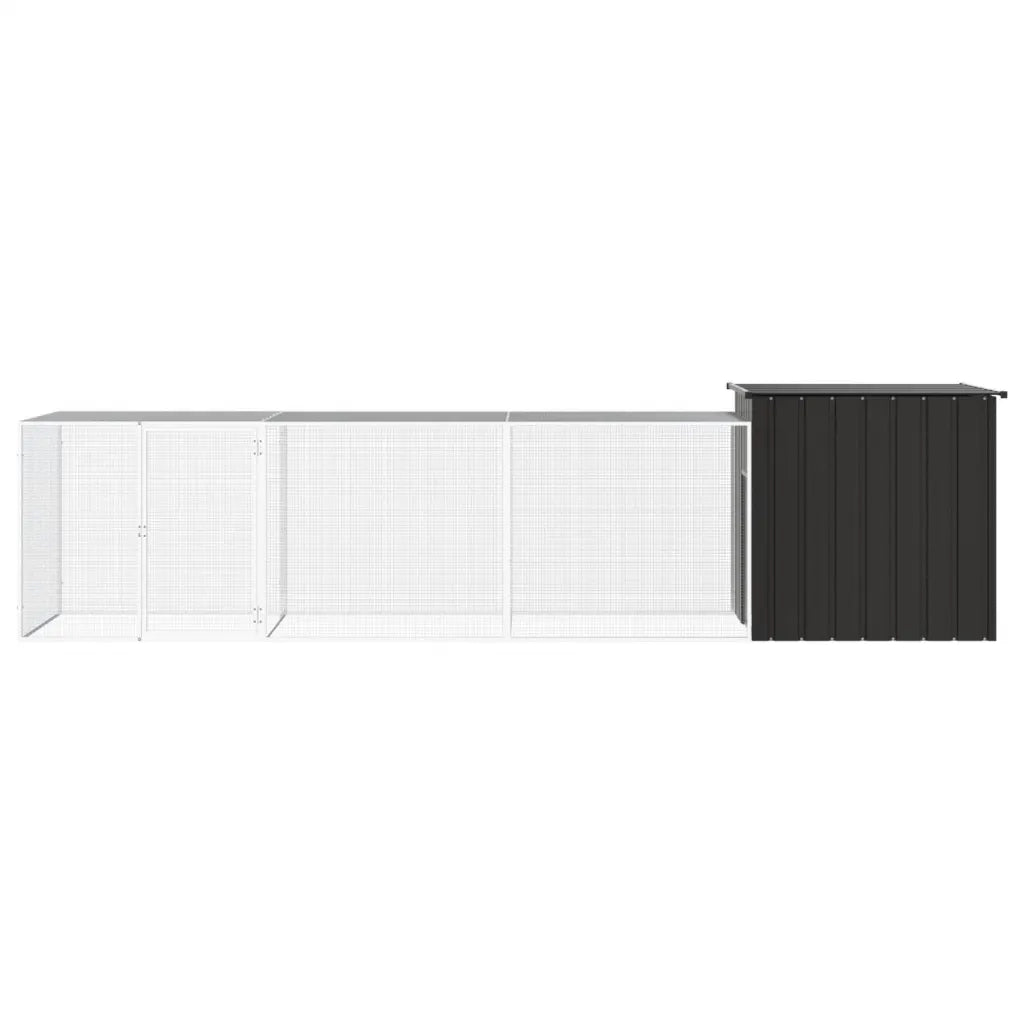 Gabbia per Polli Antracite 400x91x100 cm Acciaio Zincato 3106453