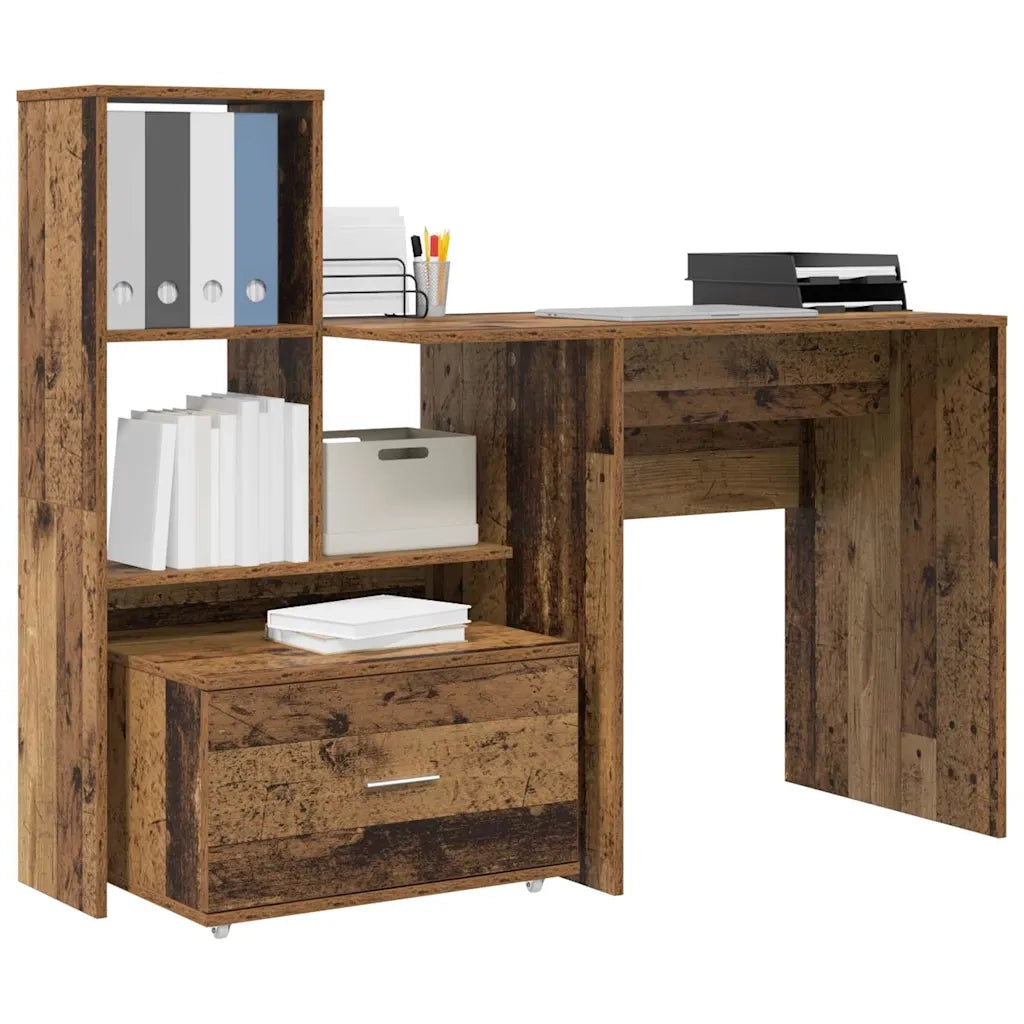 vidaXL Scrivania Legno vecchio 131.5 x 50 x 106.5 cm Legno multistrato