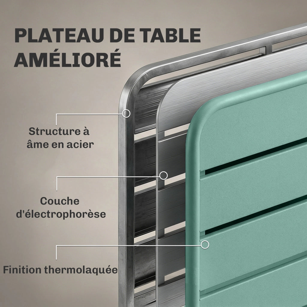 Set Giardino 5 Pezzi Tavolo Pranzo Sedie Pieghevoli ¨C zephmum ¨C Verde Legno