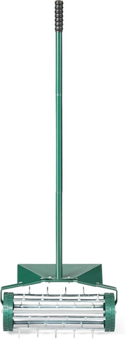 Arieggiatore per Prato, Rullo Arieggiatore da Prato con Parafango, Arieggiatore Manuale per Prato Giardino Terreno, 46 x 23 x 127 cm