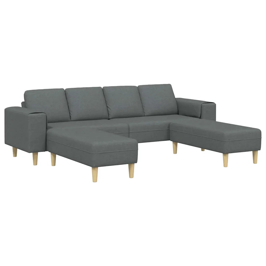 Set di divani 3 pcs Grigio scuro Tessuto