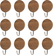 Hanger Premium a forma rotonda con 12 adesivi a forma di corda per legno - Hanger a forma di chiave - Appeso per asciugamani da bagno - Hanger per porte di cucina, bagno e ufficio - Supporti per parete