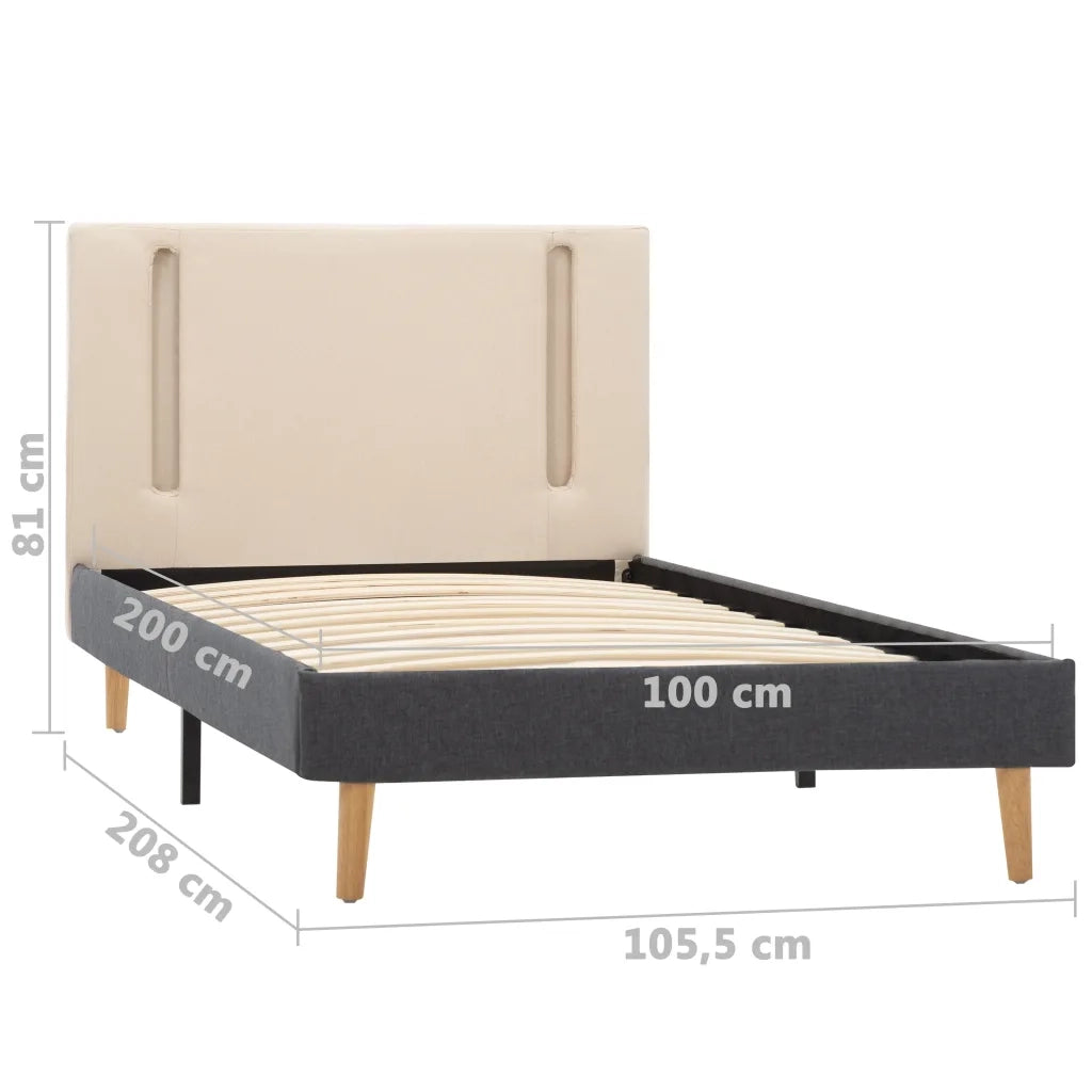 Giroletto con LED Crema e Grigio Scuro in Tessuto 100x200 cm 286770