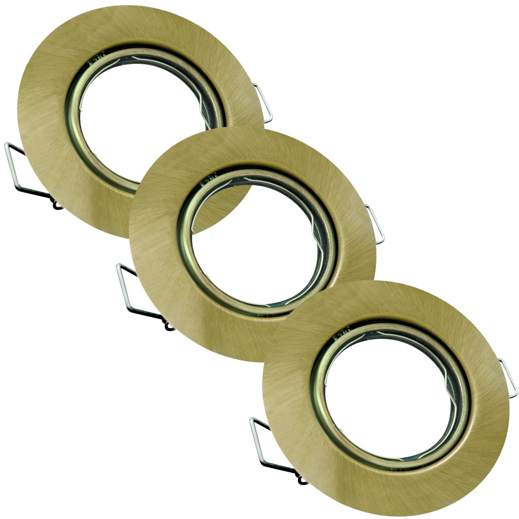 Faretto incasso tondo orientabile patina oro 3x Polux