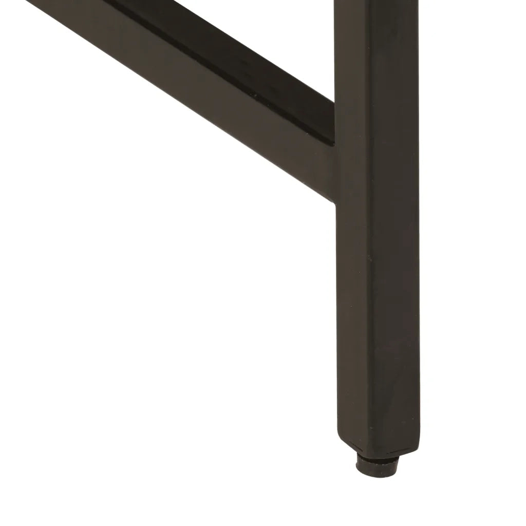 Tavolino-Tavolino da soggiorno-Tavolo 45x45x50cm in Legno Massello di Mango e Ferro