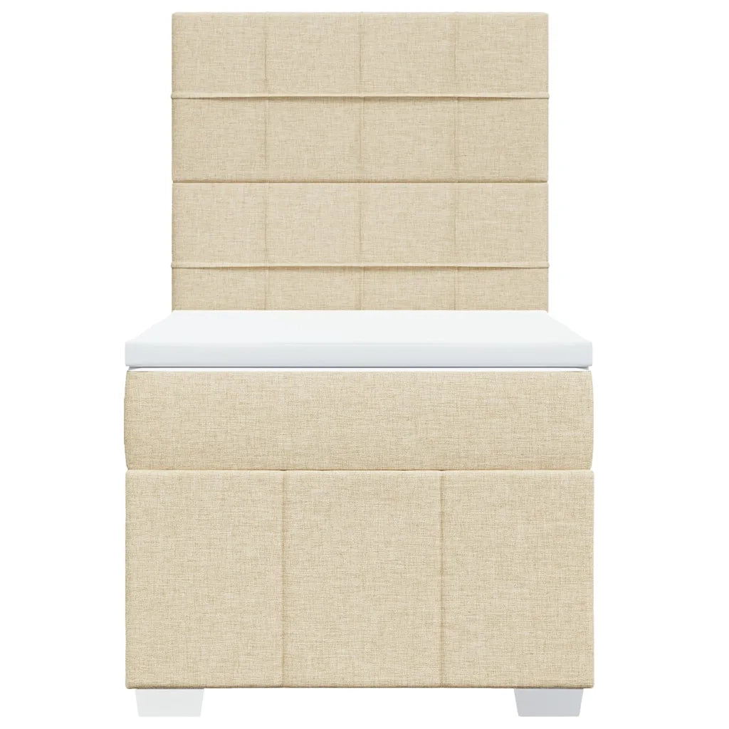 Giroletto a Molle con Materasso Crema 100x200 cm in Tessuto 3291584