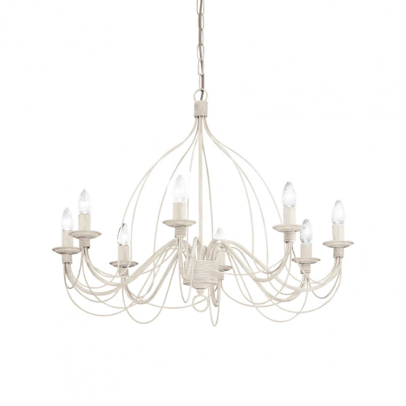 Lampada A Sospensione Corte Sp8 Bianco Ideal-Lux