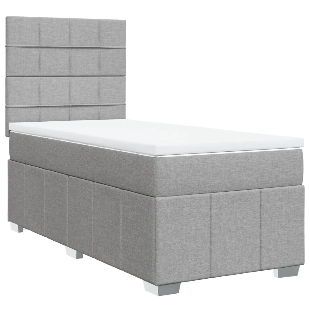 Giroletto a Molle con Materasso Grigio Chiaro 90x190 cm Tessuto 3293823